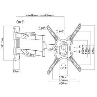 Suporte Articulado Para Tv De 26 A 55 Com Braço Longo Kma28-443l - 5