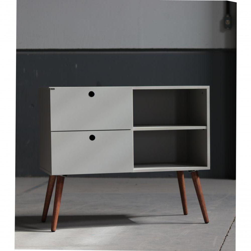 Aparador 02 Gavetas 1 Nicho Com Pés Palito Beton Matt - Mdf Arauco - 2