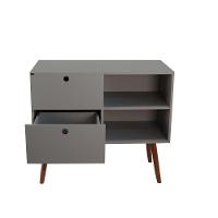 Aparador 02 Gavetas 1 Nicho Com Pés Palito Beton Matt - Mdf Arauco - 3