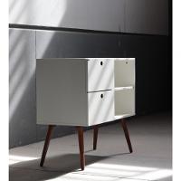 Aparador 02 Gavetas 1 Nicho Com Pés Palito Branco Real - Mdf Arauco - 5