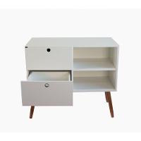 Aparador 02 Gavetas 1 Nicho Com Pés Palito Branco Real - Mdf Arauco - 6