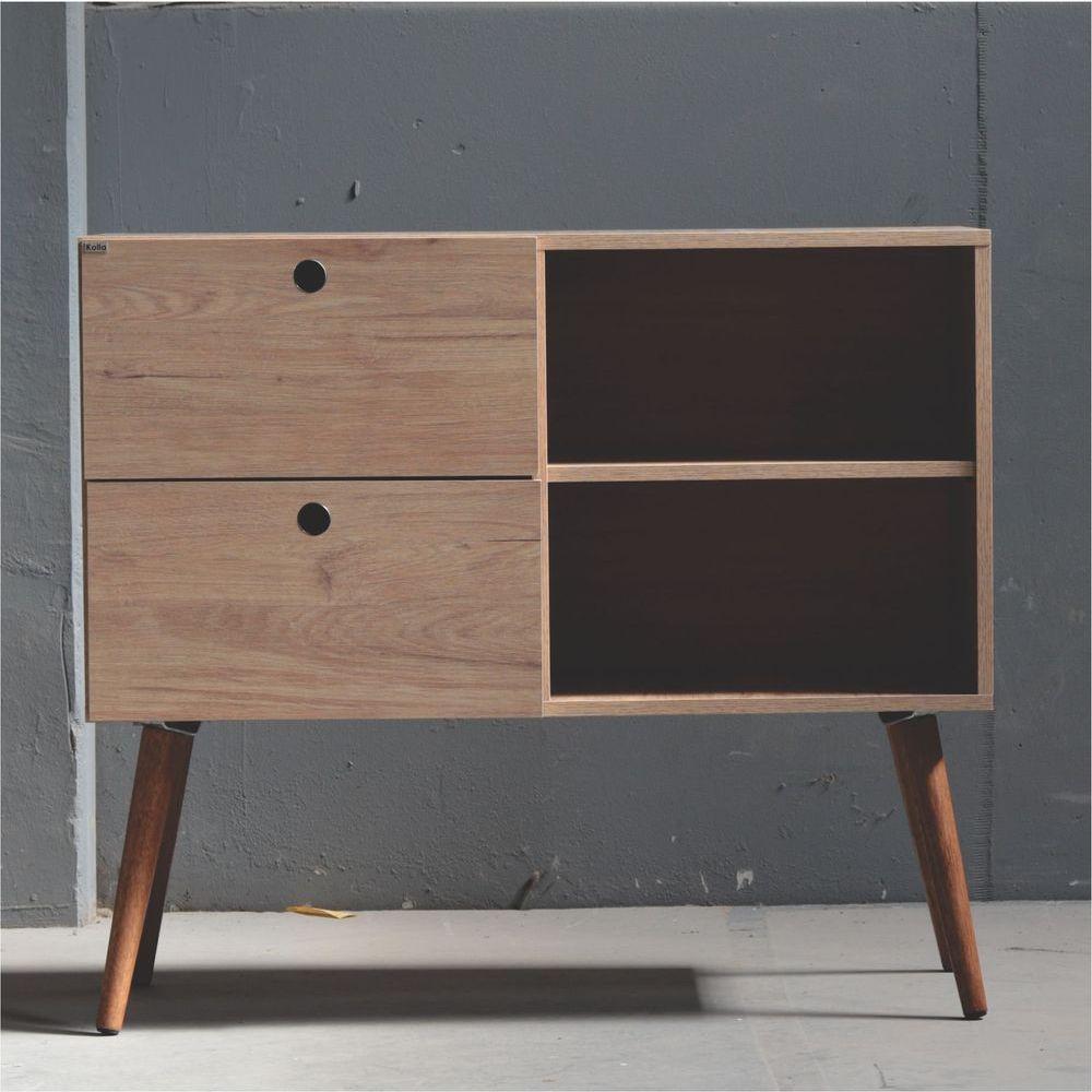 Aparador 02 Gavetas 1 Nicho Com Pés Palito Corazzi - 3