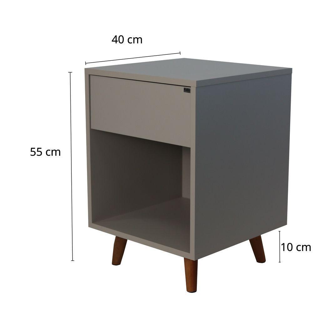 Mesa De Cabeceira 1 Nicho 1 Gaveta 400x550x400 Sal Rosa - Mdf Arauco - 3