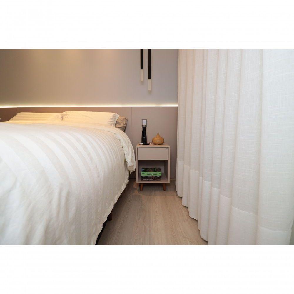 Mesa De Cabeceira 1 Nicho 1 Gaveta 400x550x400 Sal Rosa - Mdf Arauco - 4