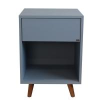 Mesa De Cabeceira 1 Nicho 1 Gaveta 400x550x400 Azul Sereno - Mdf Arauco - 1