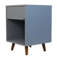 Mesa De Cabeceira 1 Nicho 1 Gaveta 400x550x400 Azul Sereno - Mdf Arauco - 2