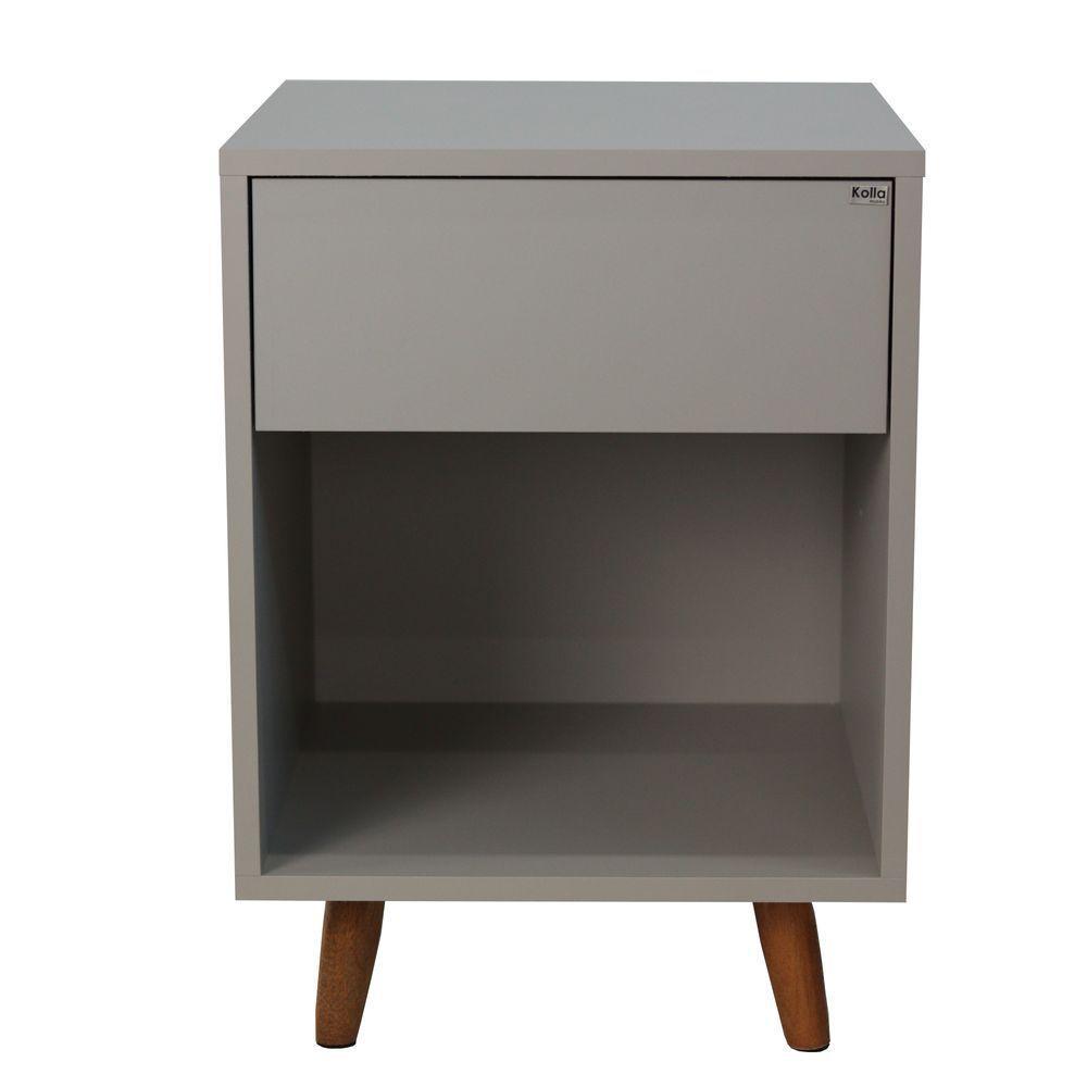 Mesa De Cabeceira 1 Nicho 1 Gaveta 400x550x400 Beton Matt - Mdf Arauco - 1