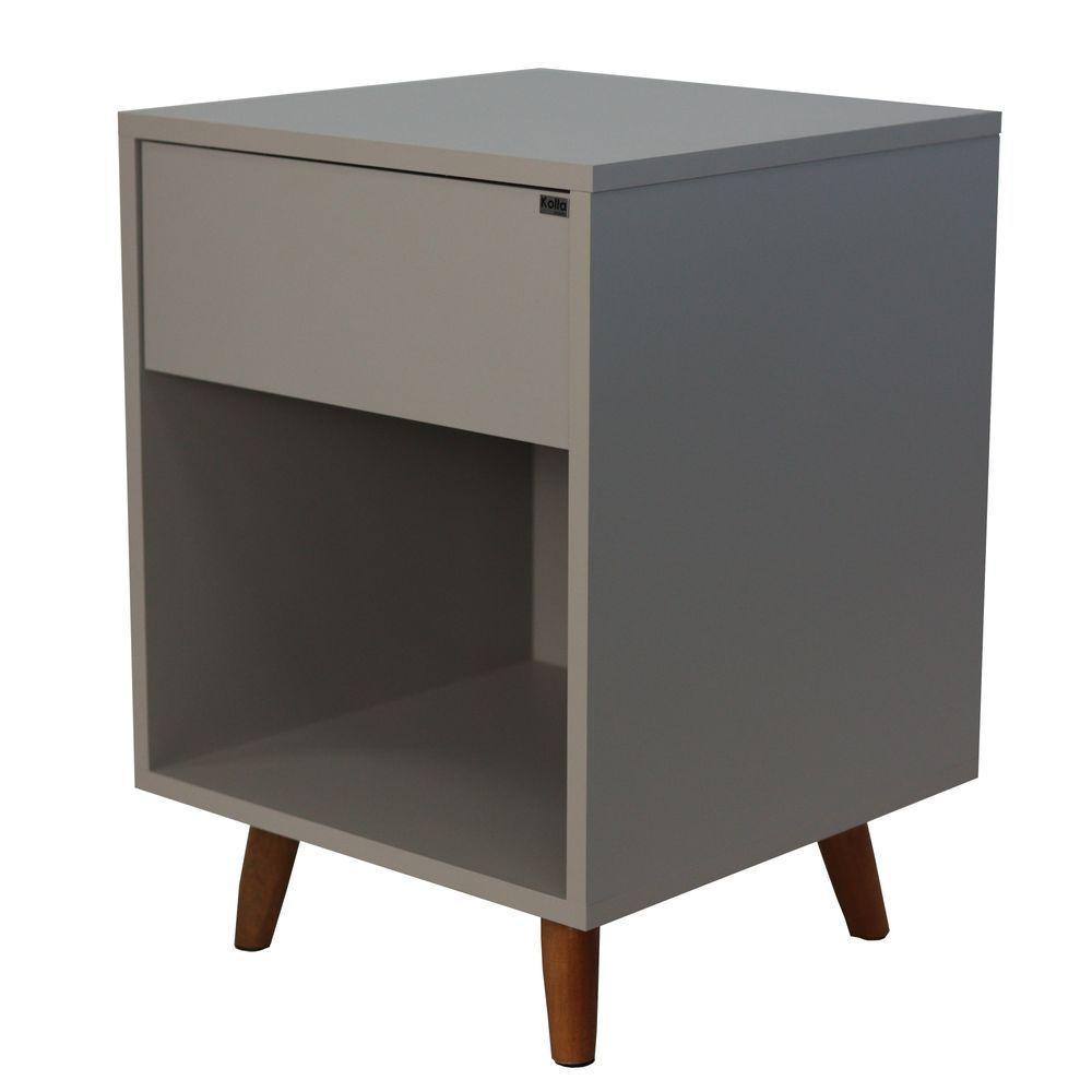 Mesa De Cabeceira 1 Nicho 1 Gaveta 400x550x400 Beton Matt - Mdf Arauco - 2