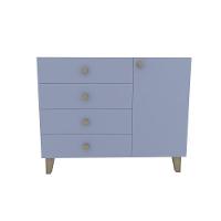 Cômoda 4 Gavetas 1 Porta 112x91x47 Azul Sereno - Mdf Arauco - 1