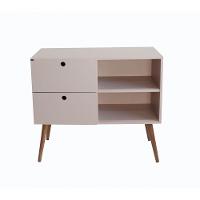 Aparador 02 Gavetas 1 Nicho Com Pés Palito Sal Rosa - Mdf Arauco - 1