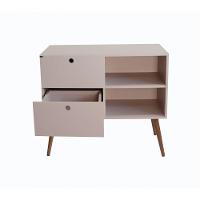 Aparador 02 Gavetas 1 Nicho Com Pés Palito Sal Rosa - Mdf Arauco - 3