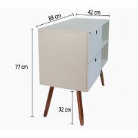 Aparador 02 Gavetas 1 Nicho Com Pés Palito Sal Rosa - Mdf Arauco - 6