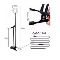 Iluminador Ring Light Suporte Celular Articulado Mesa Live Stream Controle - 3