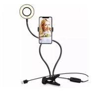 Iluminador Ring Light Suporte Celular Articulado Mesa Live Stream Controle - 6