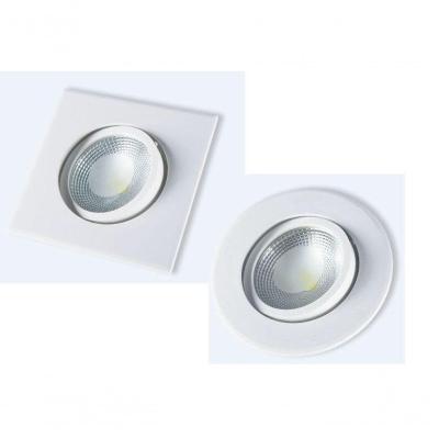Spot Branco Embutir Redondo Ou Quadrado Cob 5w Led 3000k Ou 6000kLâmpada Branca Frio Estilo Quadrado