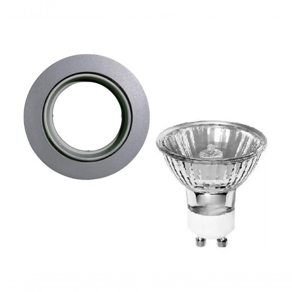 Spot Embutir Movel Redondo Mr16 - Com Lampada 50w Cor Produto Cinza 110v - 4