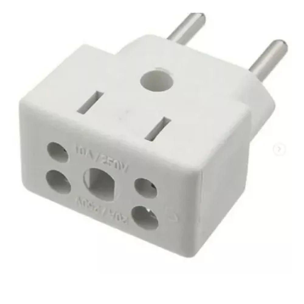 Kit 10 Plug Adaptador De Tomada Bob Esponja 10a-20a 3-2pinos - 5