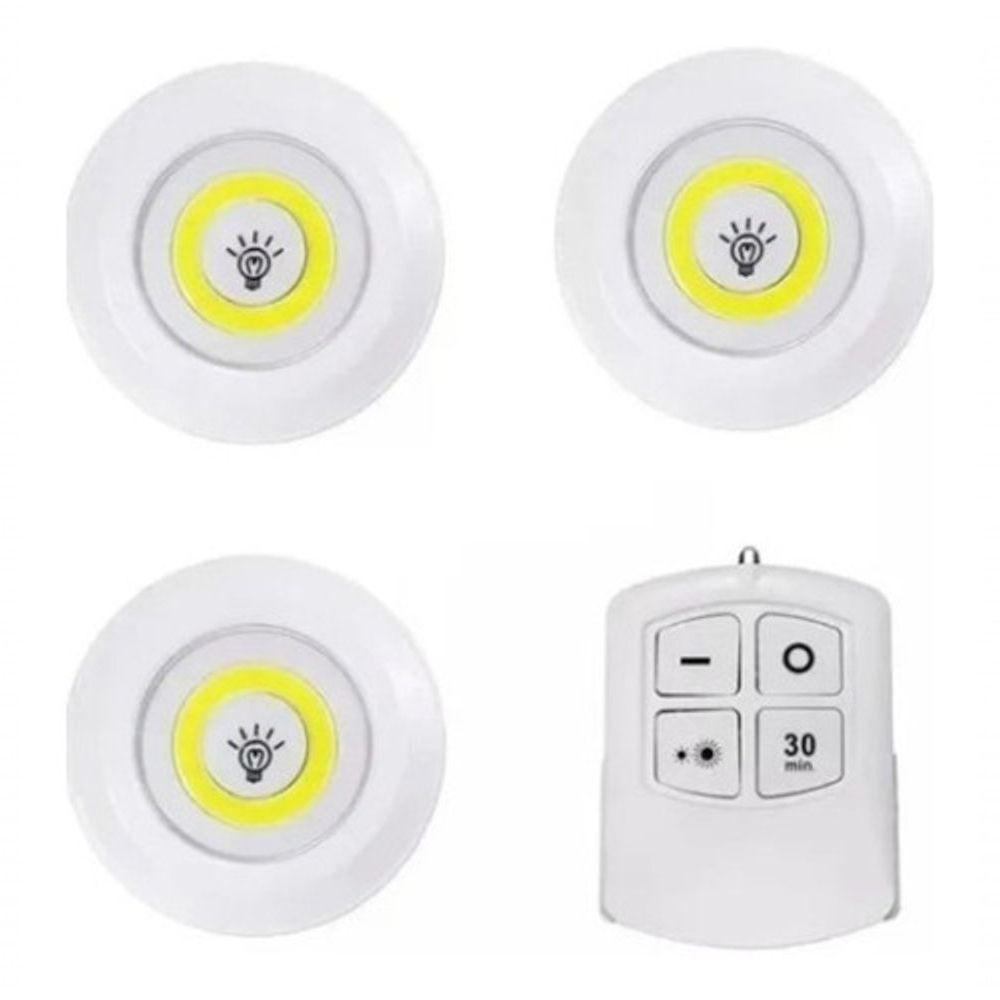 Lampada Led Luminaria Sem Fio Com Controle Remoto Kit C- 3 - 1