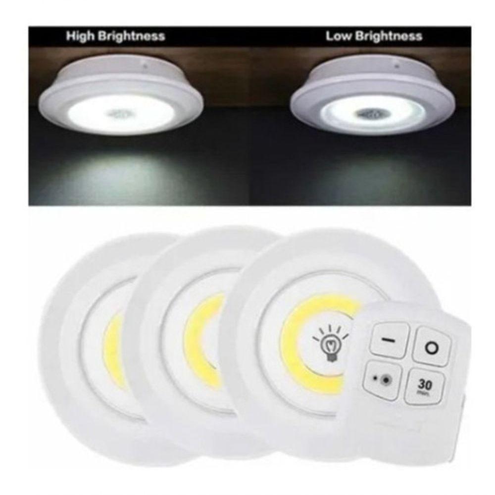 Lampada Led Luminaria Sem Fio Com Controle Remoto Kit C- 3 - 3