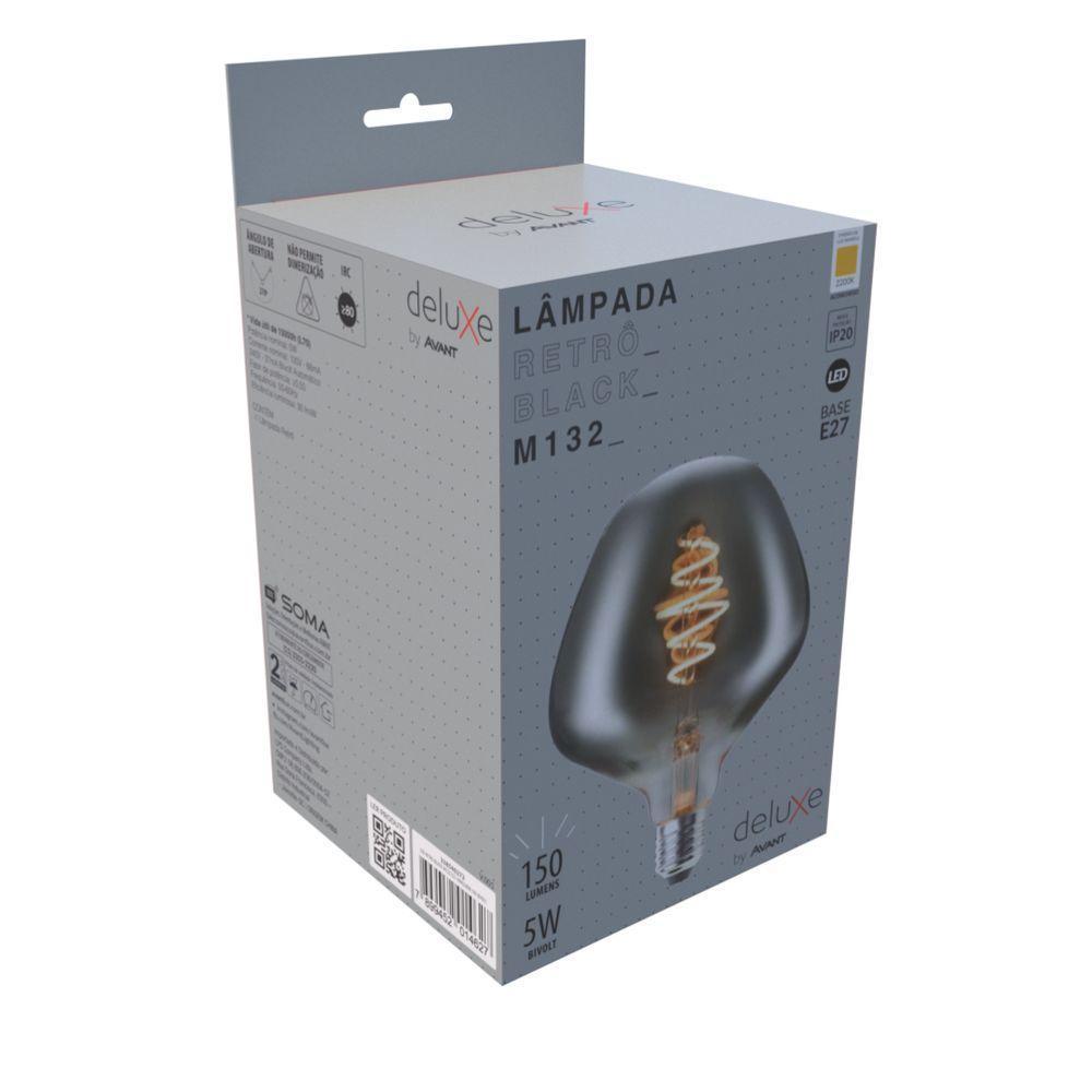 Lâmpada Led Filamento Retrô Black Pêra M132 5w Amarelo 2200k - 2