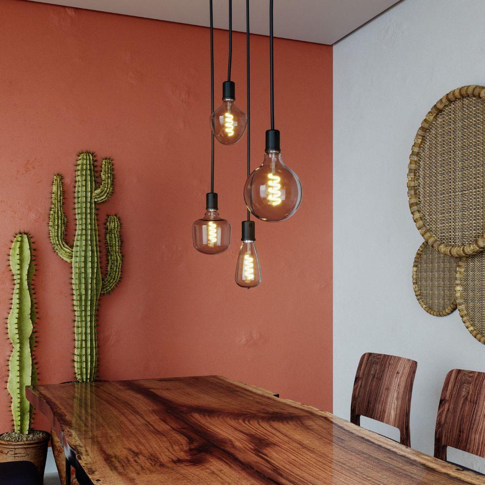 Lâmpada Led Filamento Retrô Black Pêra G95 5w Amarelo 2200k - 2