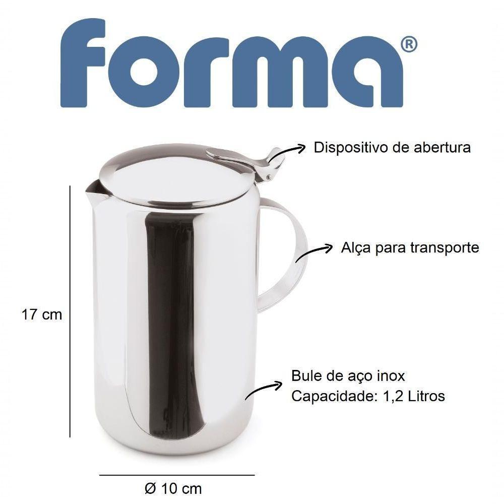 Bule Aço Inox Com Alça Tampa Grande 1,2 Litros Leite Café Fervedor Leiteira Chá água Jarra Serviço - 4