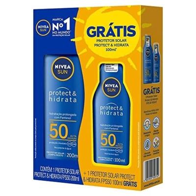 Kit Protetor Solar Nivea Sun Fps 50 Protect & Hidrata 200ml + 100ml
