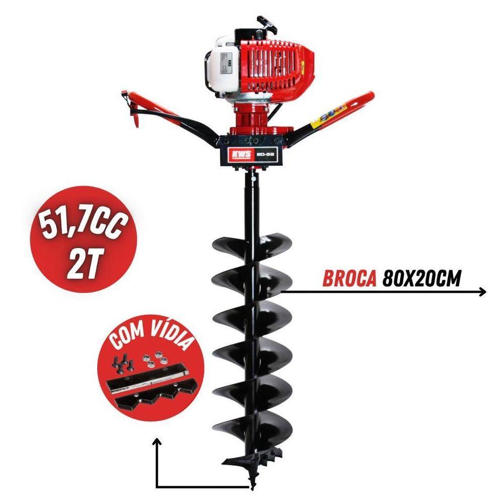 Perfurador De Solo Kawashima Ed52Bd Broca 80X20Cm Vídia E Duplo Espiral - 2