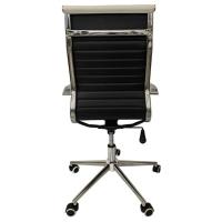 Cadeira Giratória Alta Office Esteirinha Rivatti Em Pu Branco Base Rodízio Cromado - 2