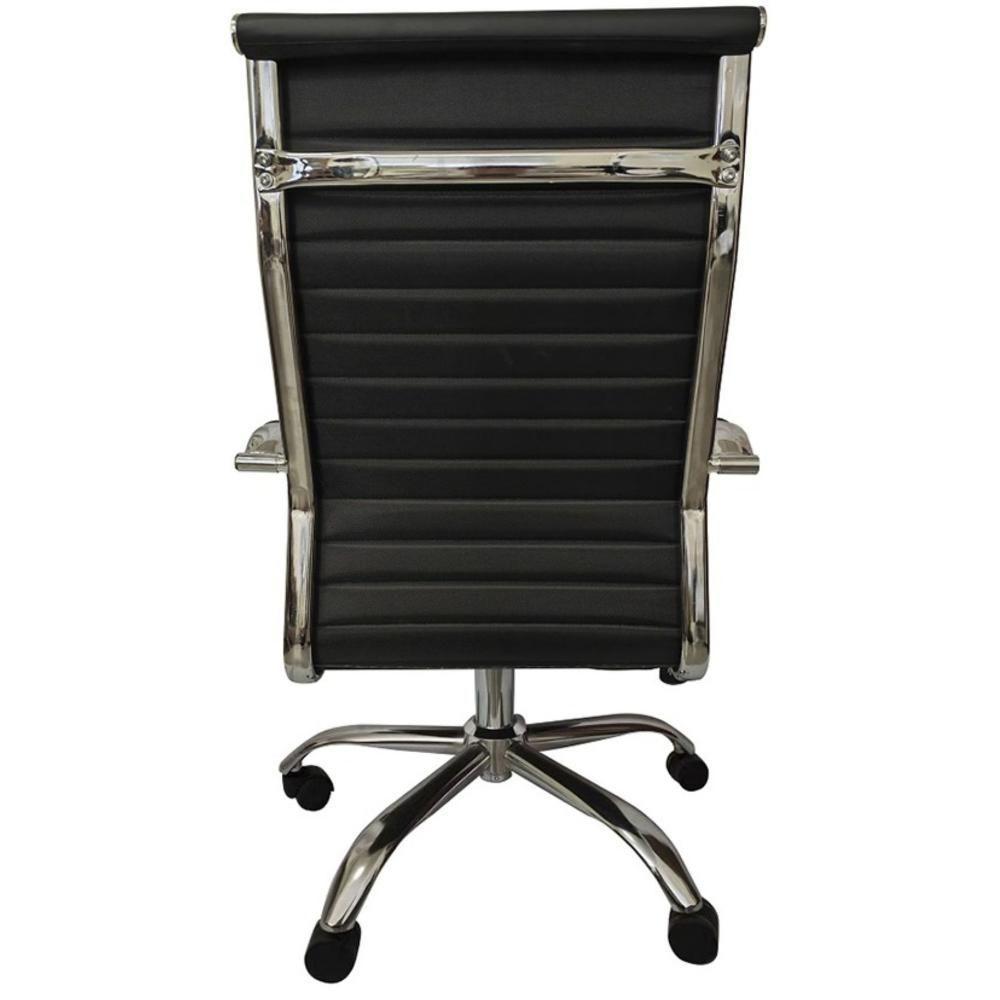 Cadeira Giratória Office Esteirinha Confort Rivatti Em Pu Preta Base Rodízio Cromado - 2