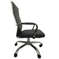 Cadeira Giratória Office Esteirinha Confort Rivatti Em Pu Preta Base Rodízio Cromado - 4