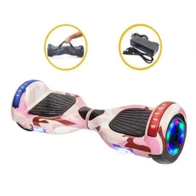 Hoverboard Infantil Skate Elétrico Led Rosa Camuflado