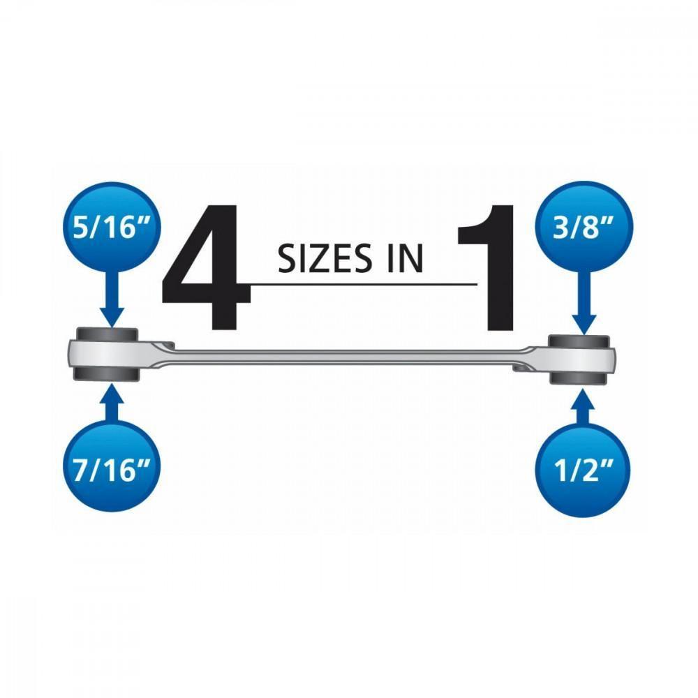 Chave Com Catraca 4 Bocas 5/16´´X3/8´´X7/16´´X1/2´´ - 4