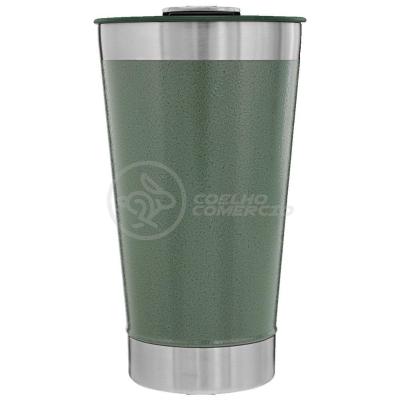 Copo Térmico C/ Tampa E Abridor 473Ml Inox - Verde