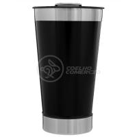 Copo Térmico C/ Tampa E Abridor 473Ml Inox - Preto