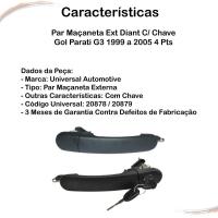 Par Maçaneta Ext Diant C/ Chave Gol Parati G3 99 A 05 4 Pts - 3
