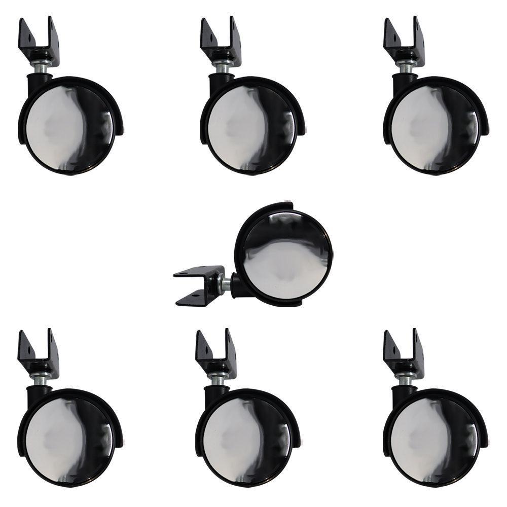 Kit 7 Rodízios Para Móveis Com Chapa U Sem Trava - 1