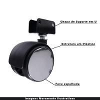 Kit 11 Rodízios Para Móveis Com Chapa U Sem Trava