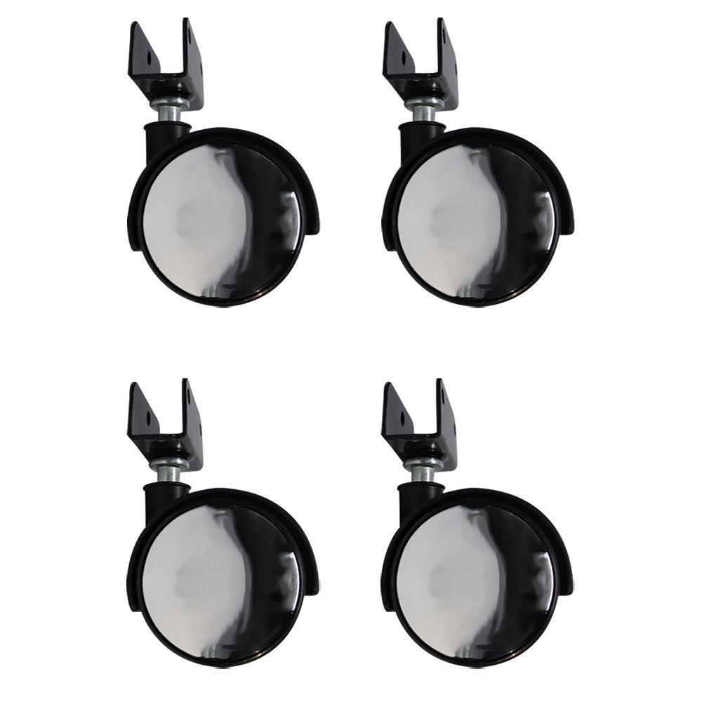 Kit 4 Rodízios Para Móveis Com Chapa U Sem Trava - 1