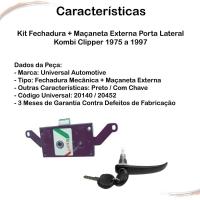 Kit Maçaneta Preta + Fechadura Pta Lat Kombi Clipper 75 a 96 - 3