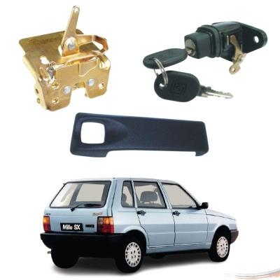 Kit Maçaneta Fechadura Botão C/ Chave Porta Mala Uno 96 a 03