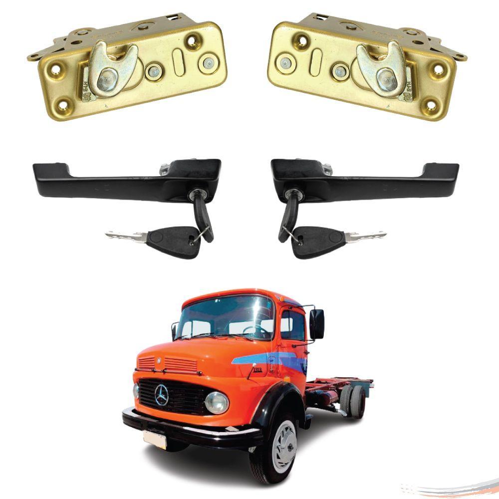 Kit Fechaduras + Maçanetas Caminhão Mb 1113 1313 1513 2213 - 1