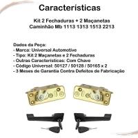 Kit Fechaduras + Maçanetas Caminhão Mb 1113 1313 1513 2213 - 3