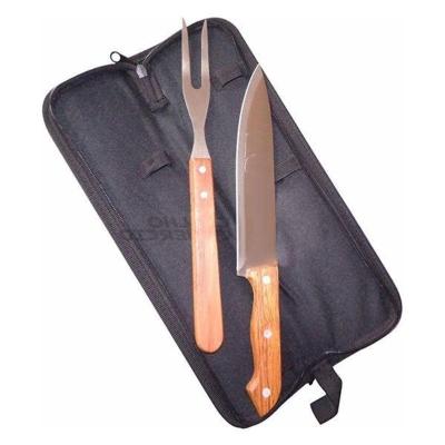 Kit Churrasco 2 Pçs Aço Faca Garfo 13 Presente Namorados
