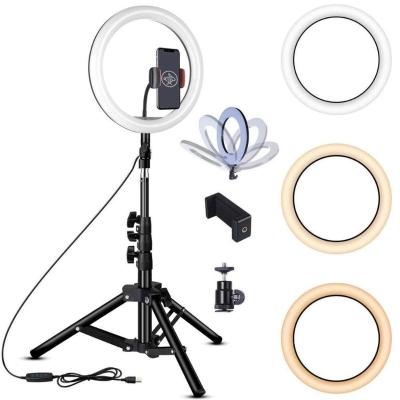 Ring Light Portátil Iluminador Led Usb 26Cm + Tripé