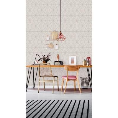 Papel De Parede Cu87432 Cinza Geométrico 053x10m