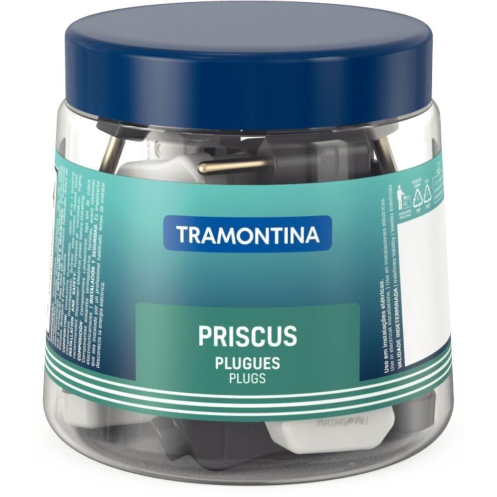 Plugues Angular 2P 10A 250V~ Preto E Branco Embalagem Em Pot - 1