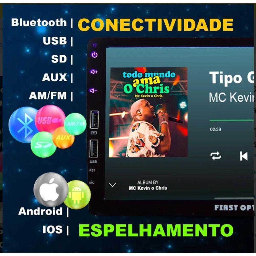 Dvd 2 Din Central Multimídia Universal 9 Pol Mp5 Bt - 9