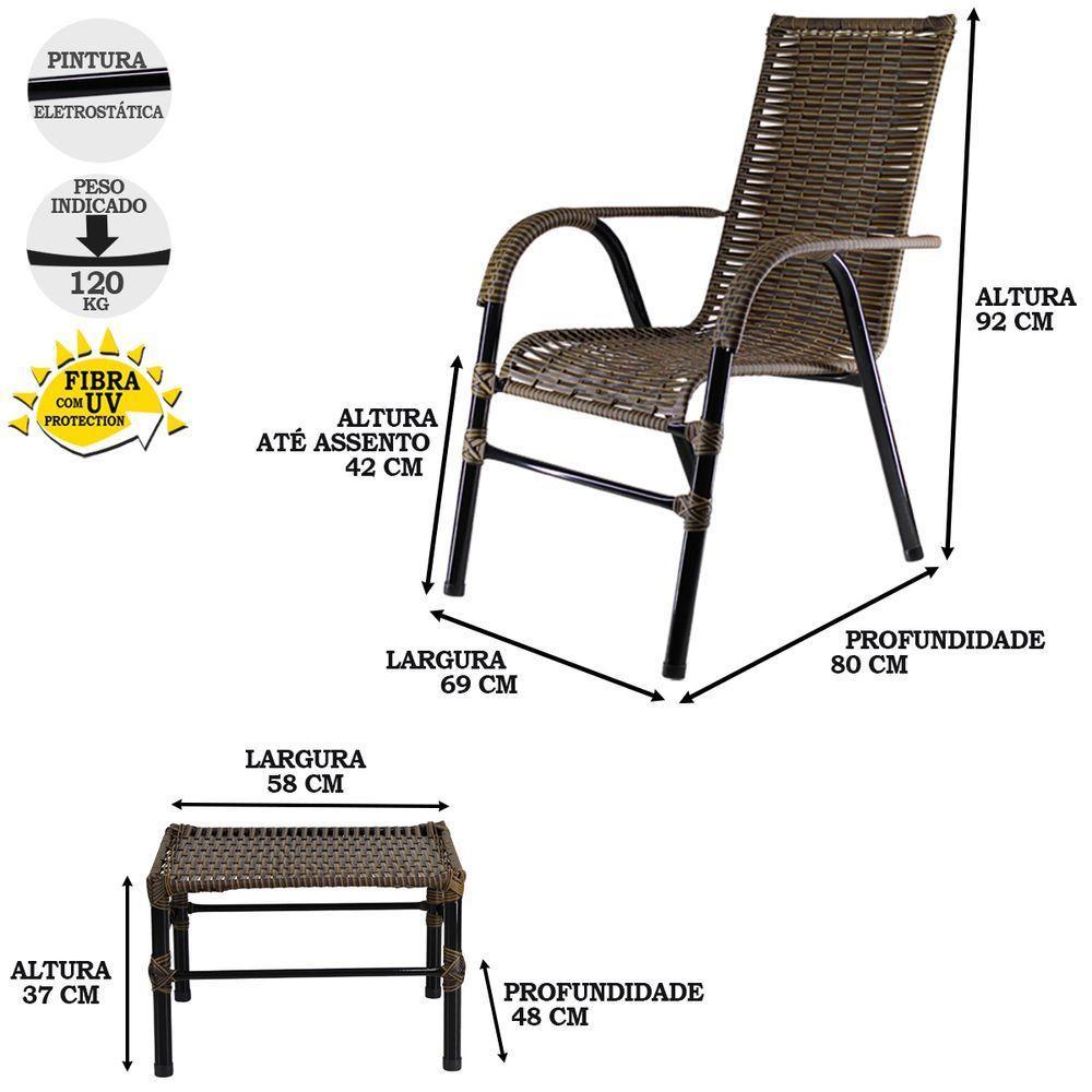 Conjunto Cadeiras Mesa De Centro Bela Edícula Argila - 3