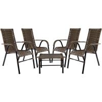 Conjunto Cadeiras Mesa De Centro Bela Edícula Argila - 1